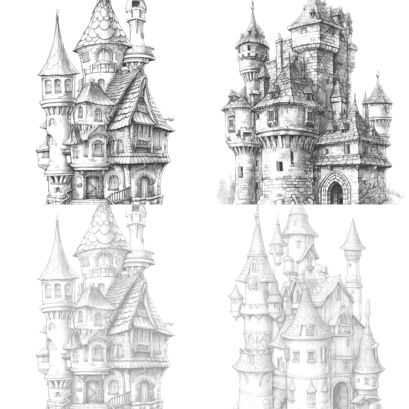 Castle Tiny House Coloring Book 1 - CraftNest - Digital Crafting and Art