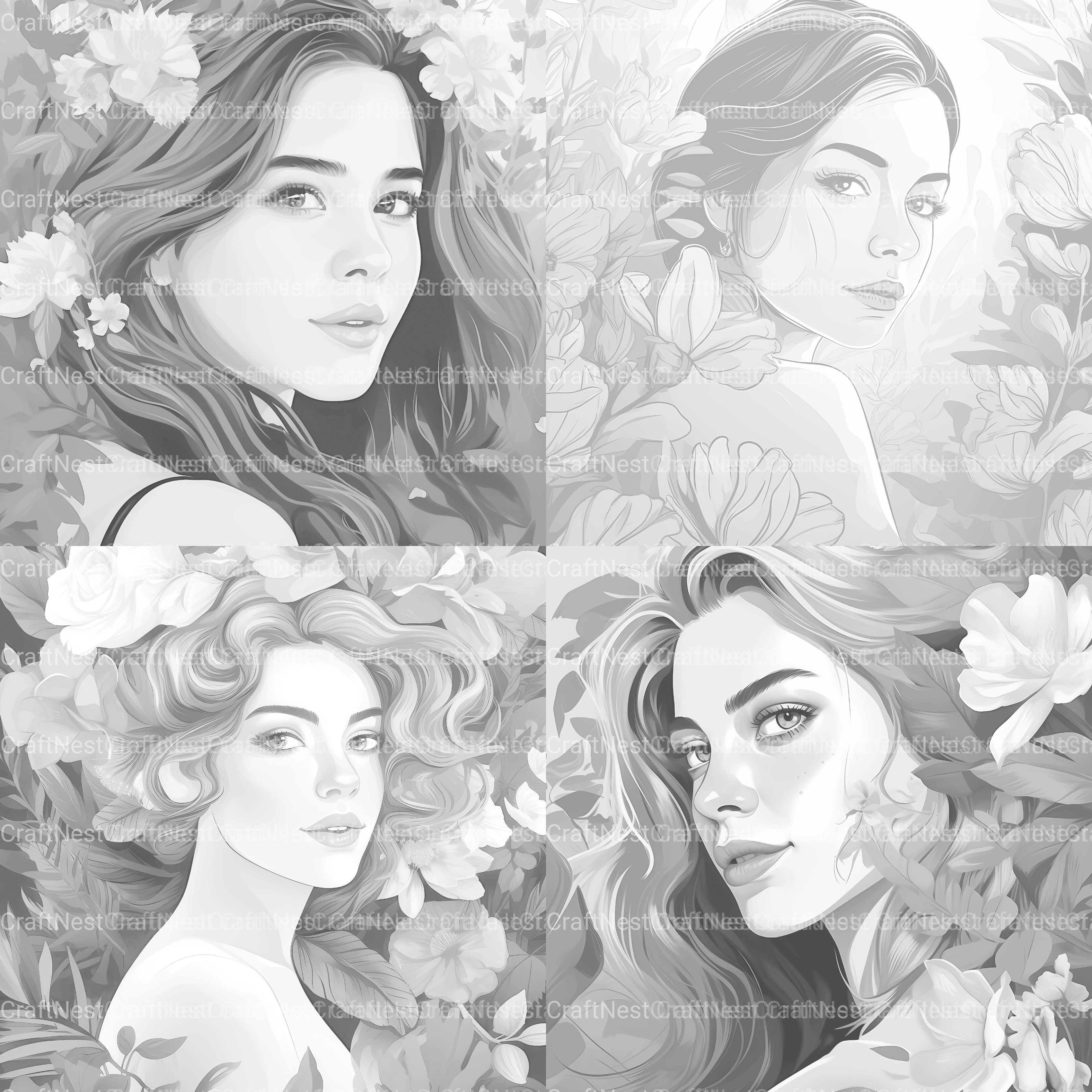 Beautiful Woman Coloring Book - CraftNest - Digital Crafting and Art