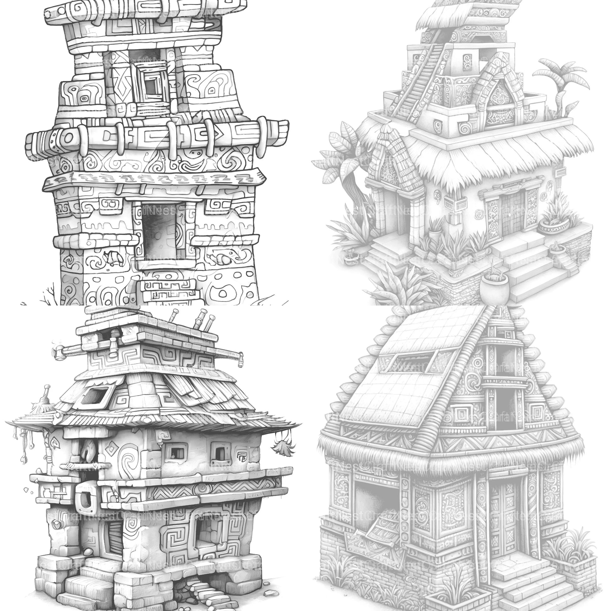 Castle Tiny House Coloring Book - CraftNest - Digital Crafting and Art