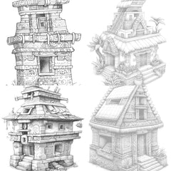Castle Tiny House Coloring Book - CraftNest - Digital Crafting and Art