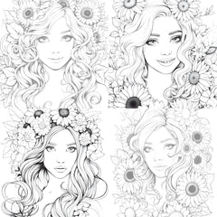 Venetian Carnival Woman Coloring Book - CraftNest - Digital Crafting and Art