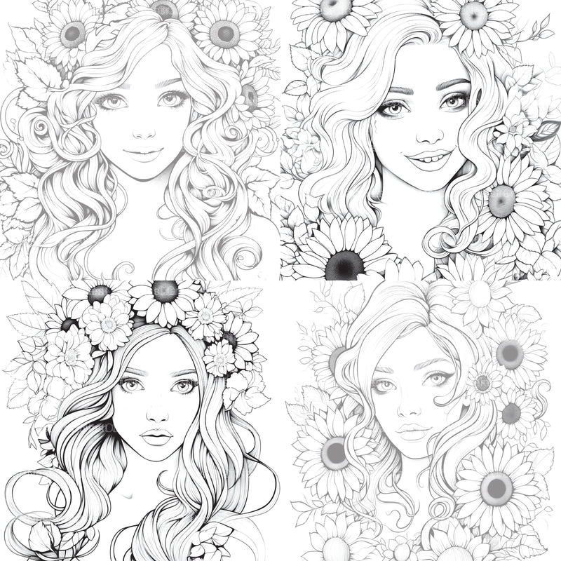 Venetian Carnival Woman Coloring Book - CraftNest - Digital Crafting and Art