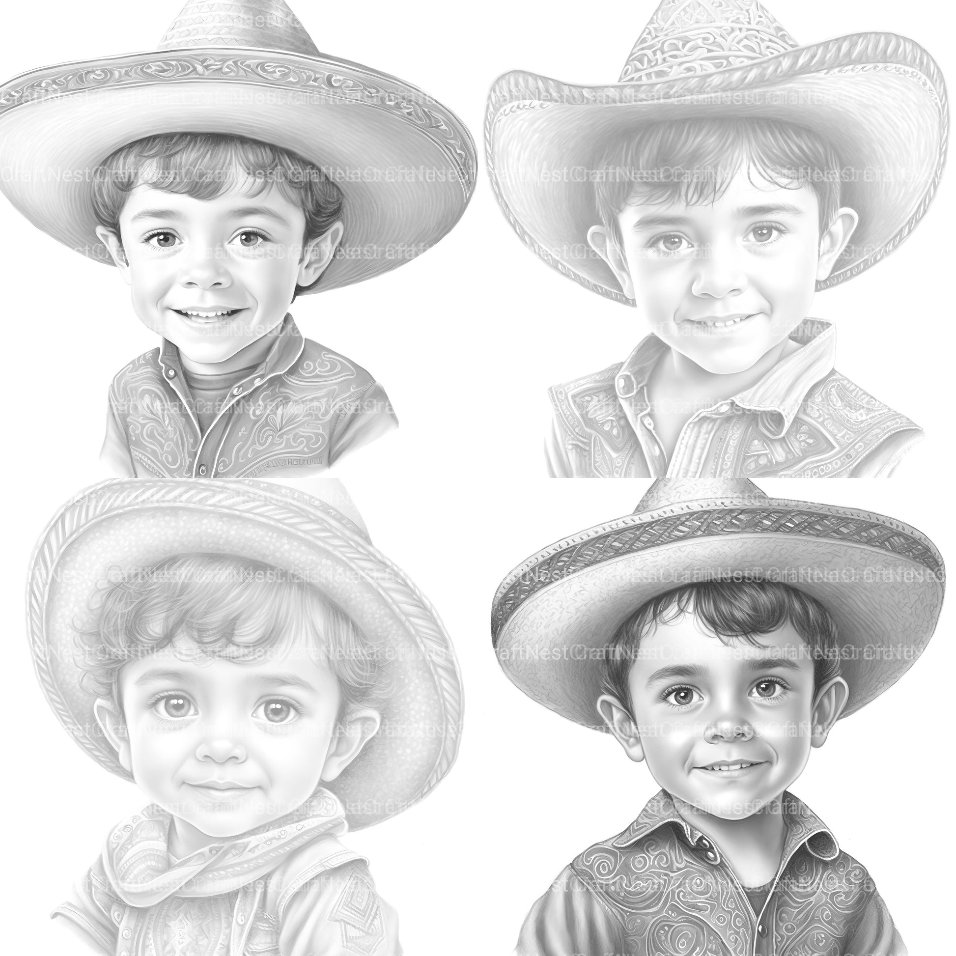 Cute Mexican Boy Coloring Book - CraftNest - Digital Crafting and Art