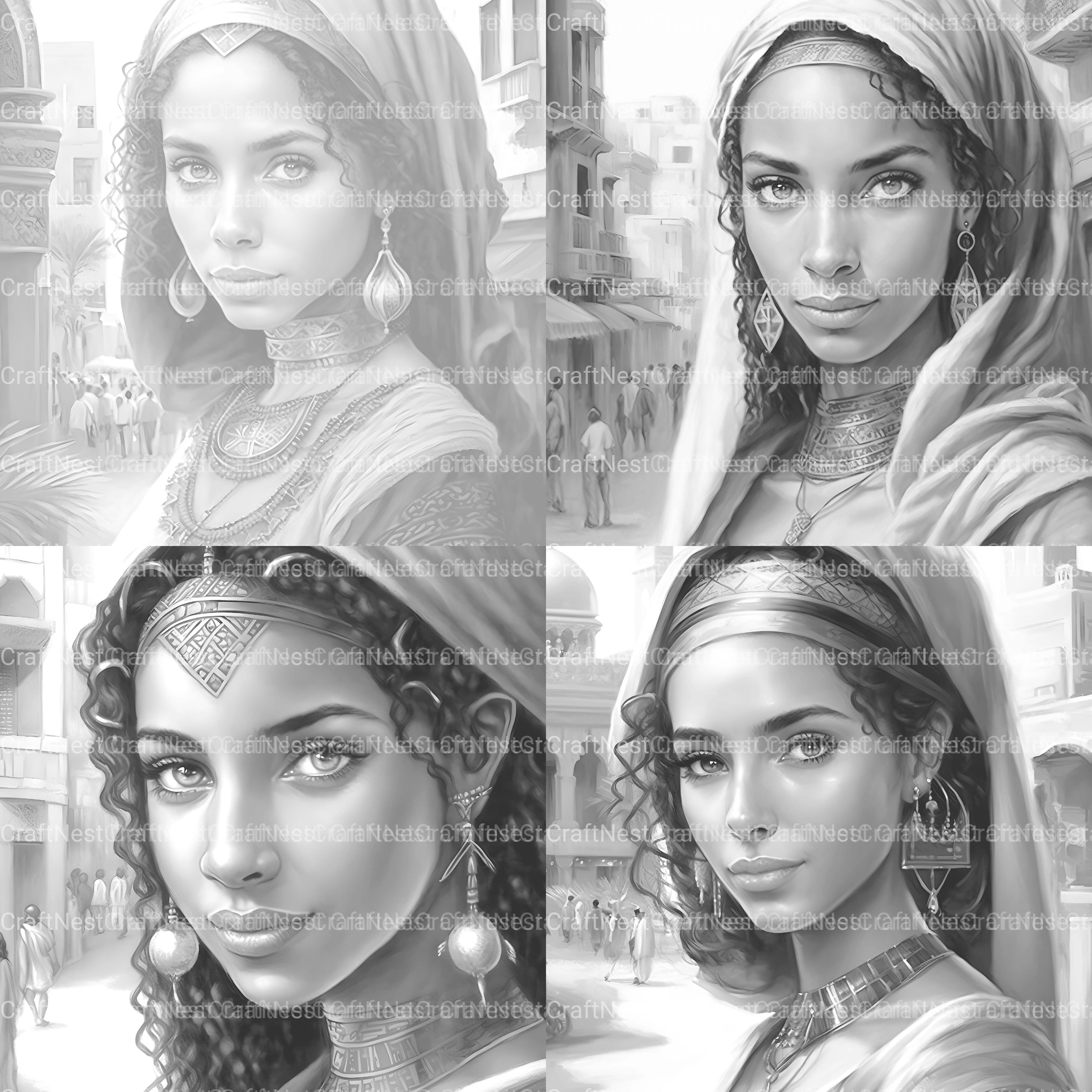 Egyptian Woman Coloring Book - CraftNest - Digital Crafting and Art