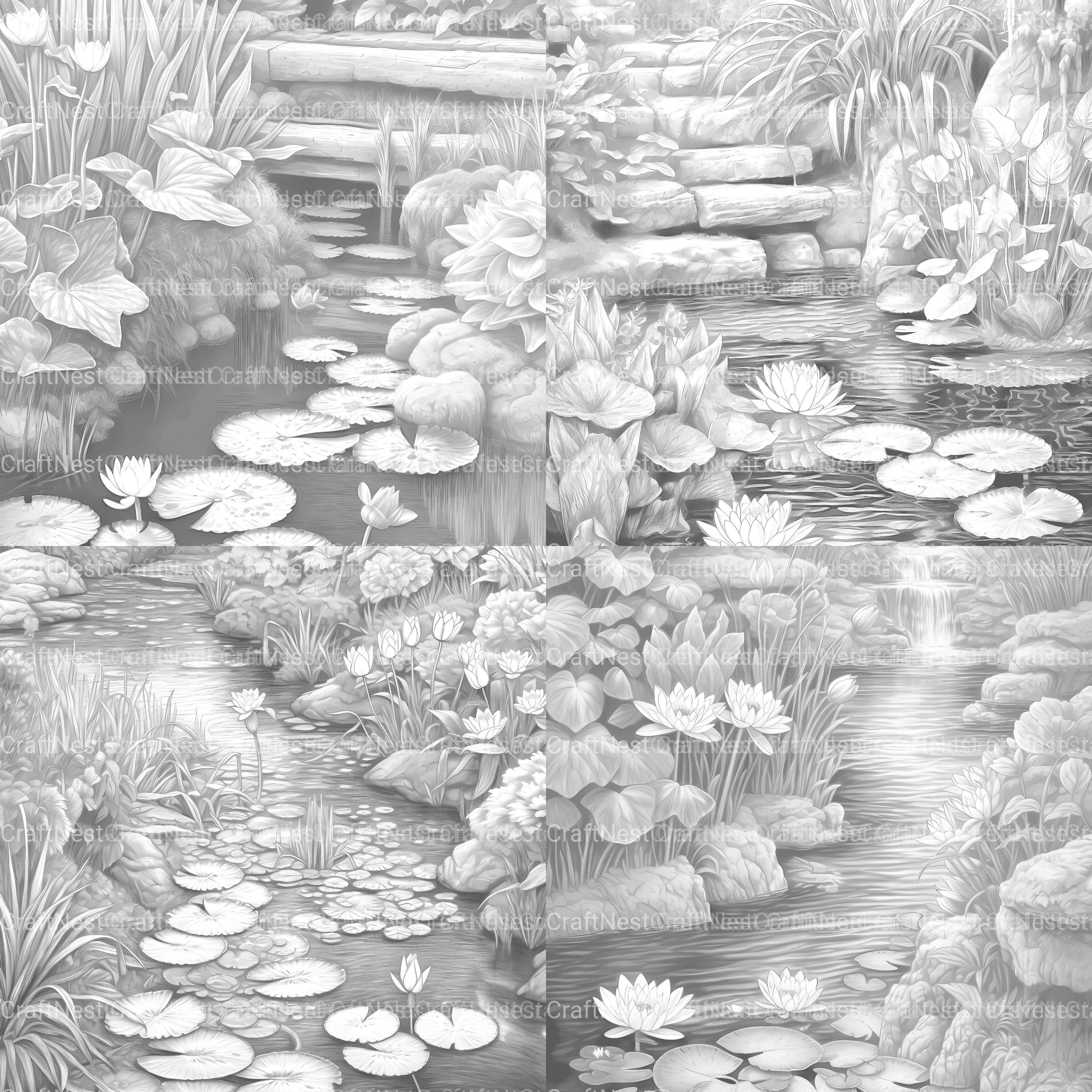 Water Garden Coloring Book - CraftNest - Digital Crafting and Art