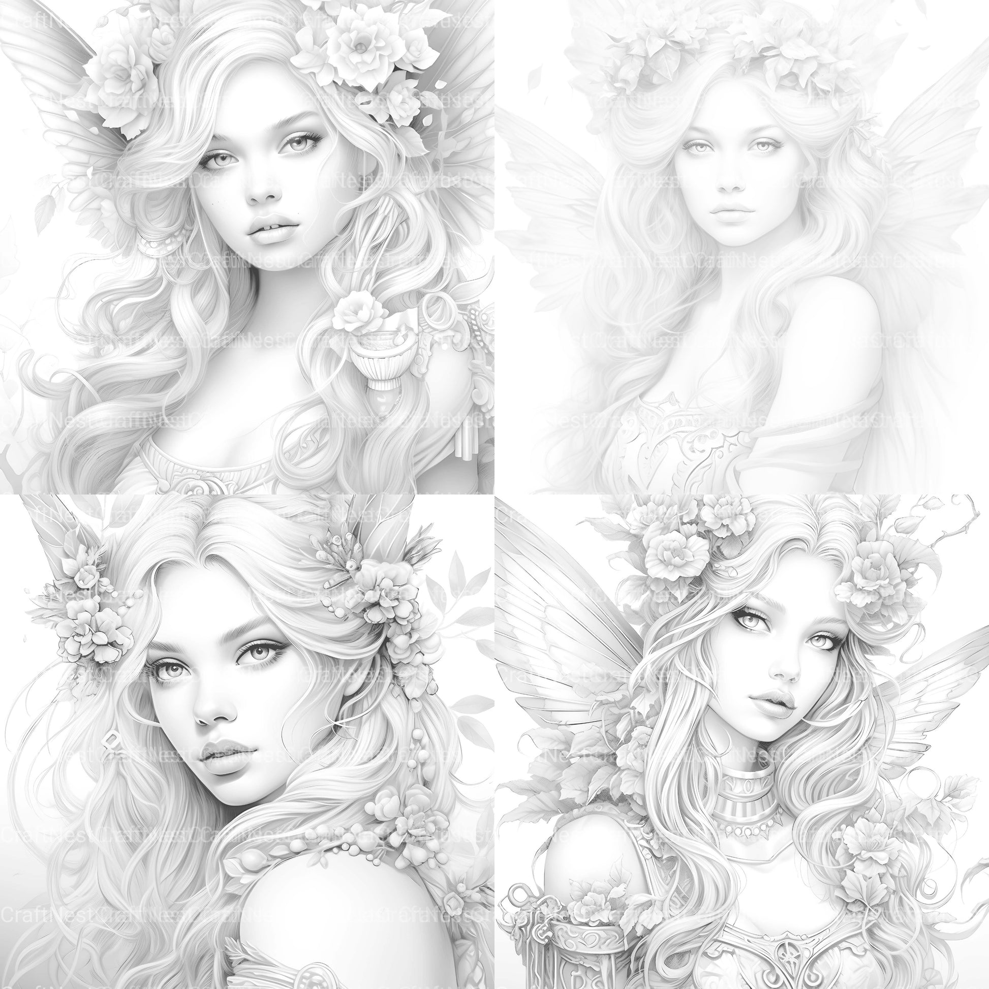 Beautiful Fairy Coloring Book - CraftNest - Digital Crafting and Art