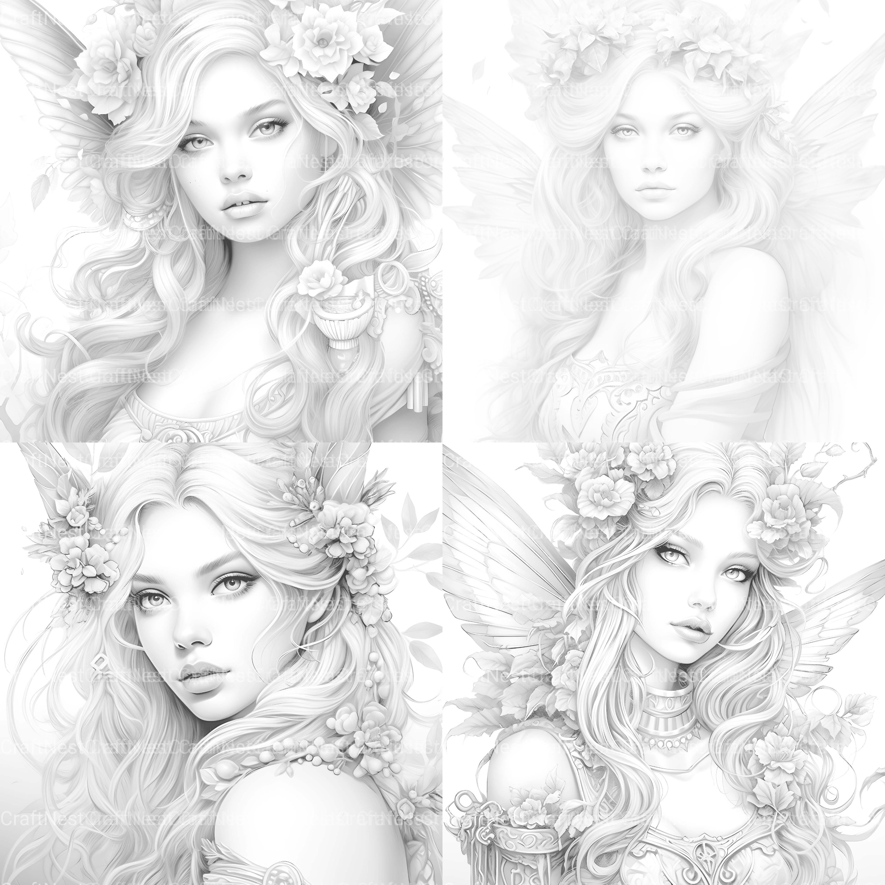 Beautiful Fairy Coloring Book - CraftNest - Digital Crafting and Art