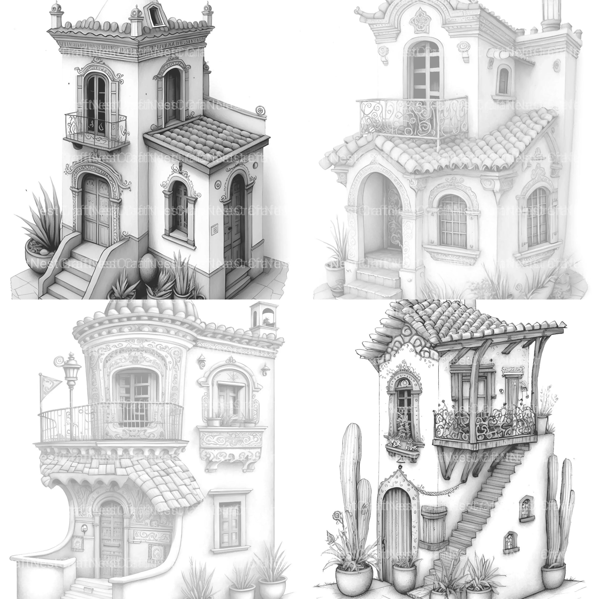 Mexican Tiny House Coloring Book - CraftNest - Digital Crafting and Art