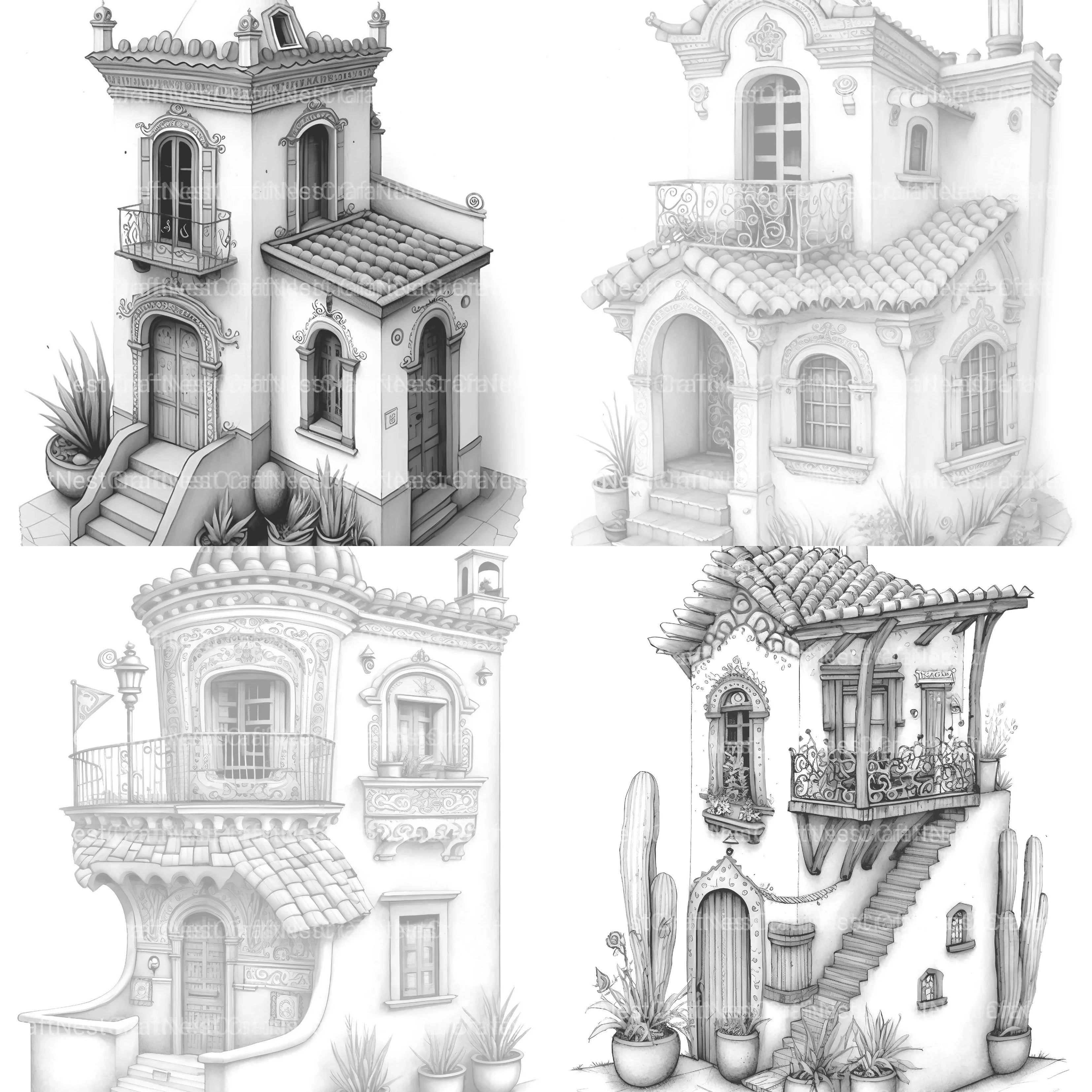 Mexican Tiny House Coloring Book - CraftNest - Digital Crafting and Art