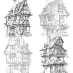 Medieval Tiny House Coloring Book - CraftNest - Digital Crafting and Art