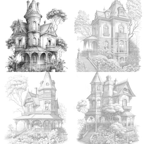 Intricate Garden Houses Coloring Book - CraftNest - Digital Crafting and Art