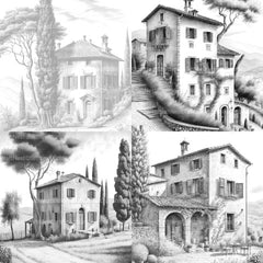 Italian Houses Coloring Book - CraftNest - Digital Crafting and Art