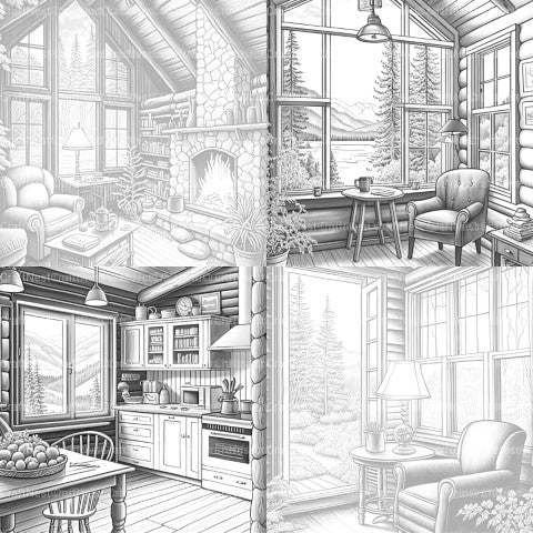 Cozy Cabins Coloring Book - CraftNest - Digital Crafting and Art