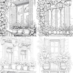 Mediterranean Windows Coloring Book - CraftNest - Digital Crafting and Art