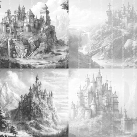 Castles Coloring Book - CraftNest - Digital Crafting and Art