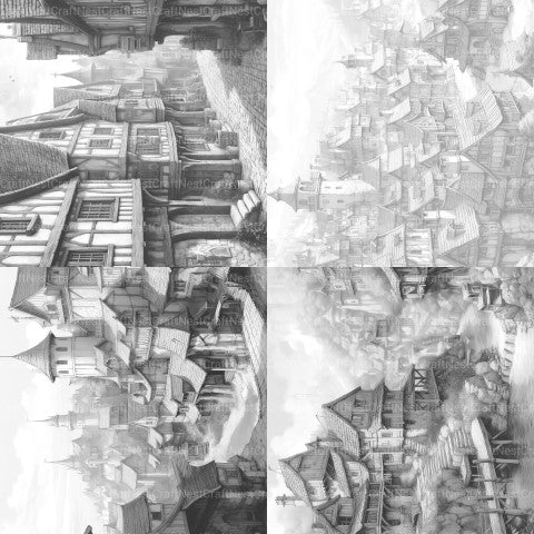 Medieval Village Coloring Book - CraftNest - Digital Crafting and Art