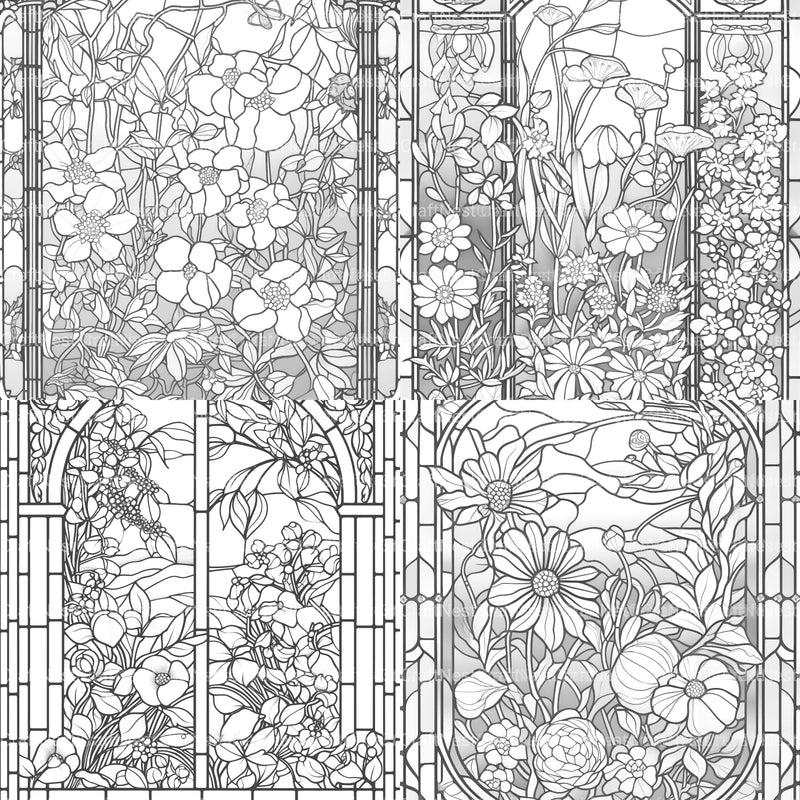 Stained Glass Garden Coloring Book - CraftNest - Digital Crafting and Art