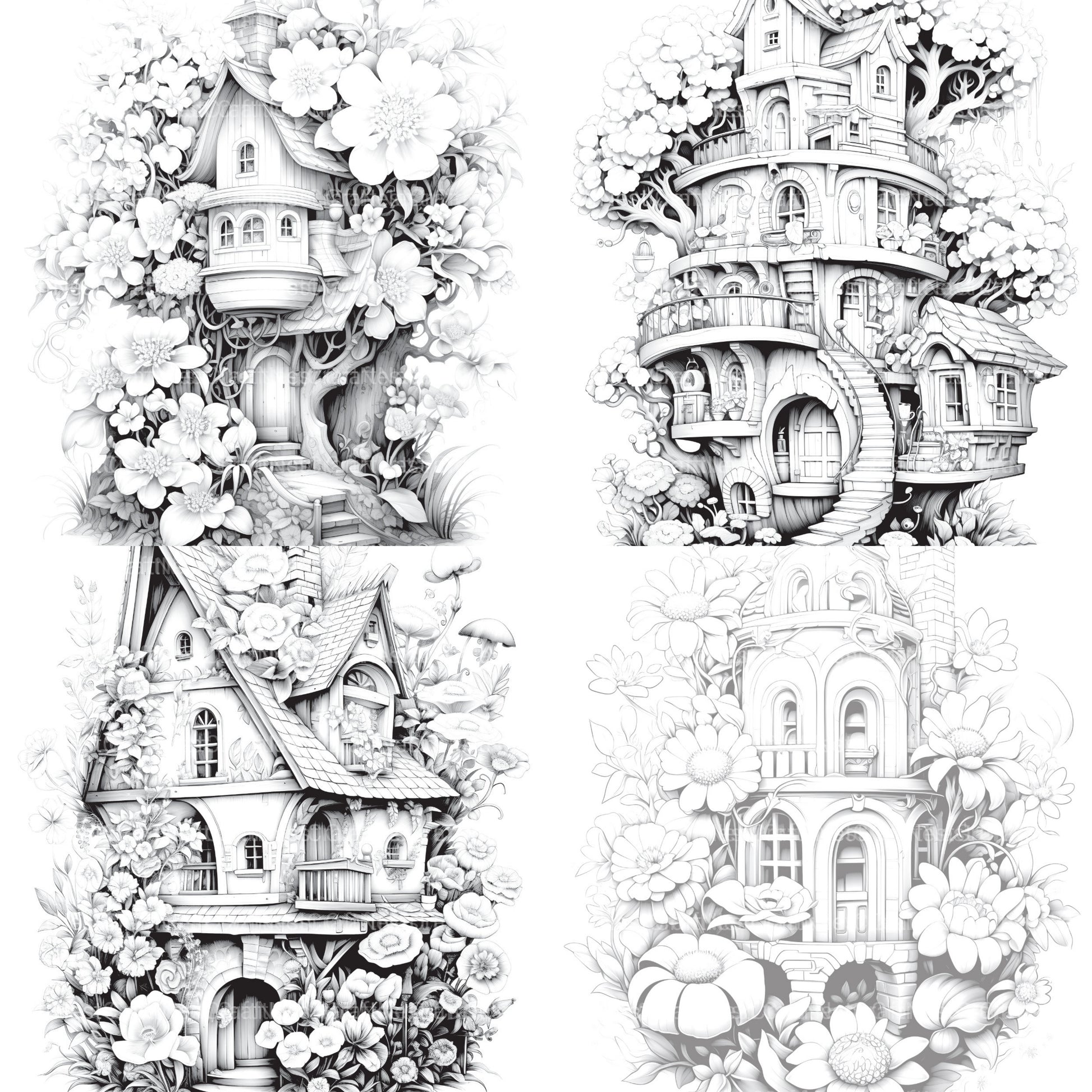 Blooming House Coloring Book - CraftNest - Digital Crafting and Art