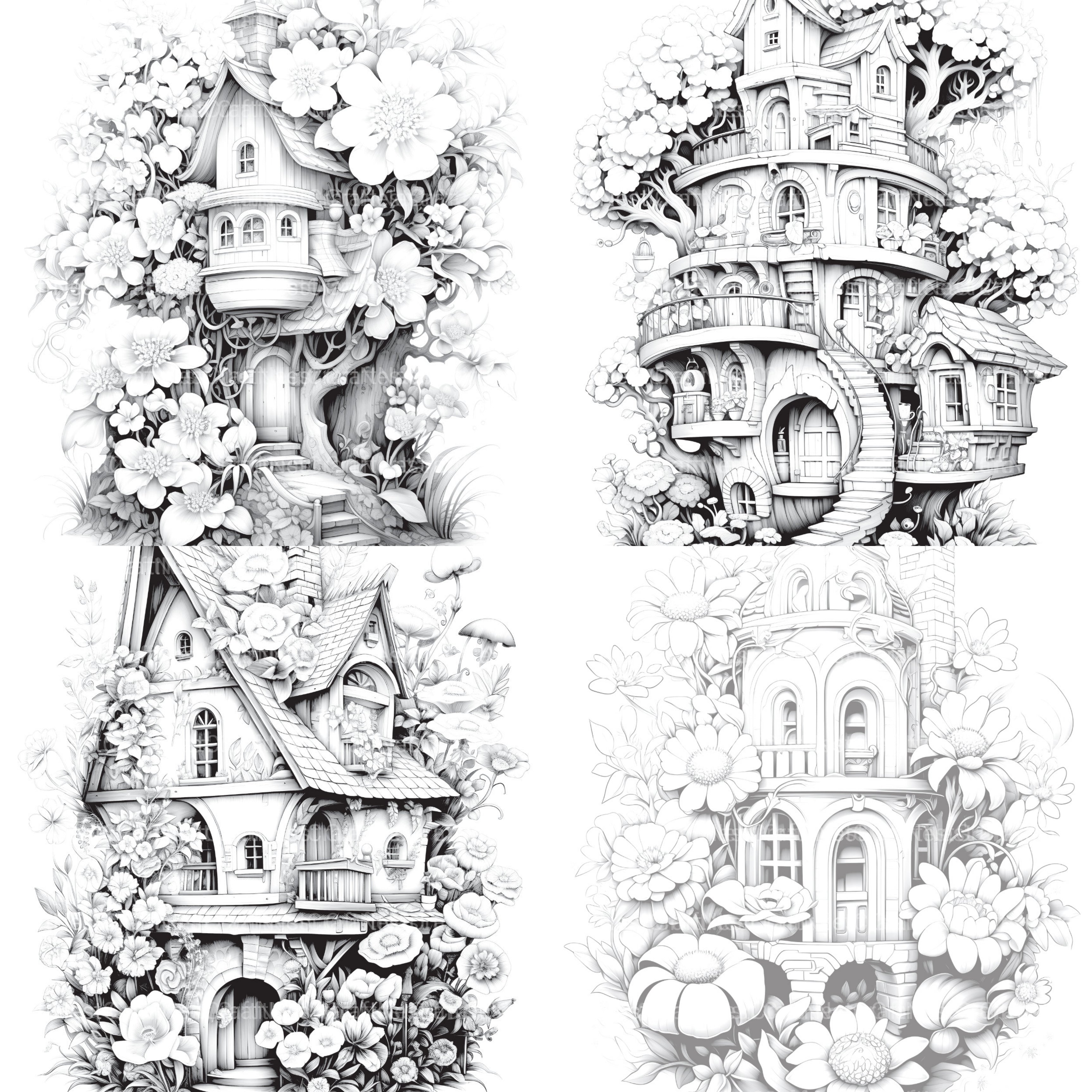 Blooming House Coloring Book - CraftNest - Digital Crafting and Art