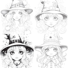 Cute Witch Coloring Book - CraftNest - Digital Crafting and Art