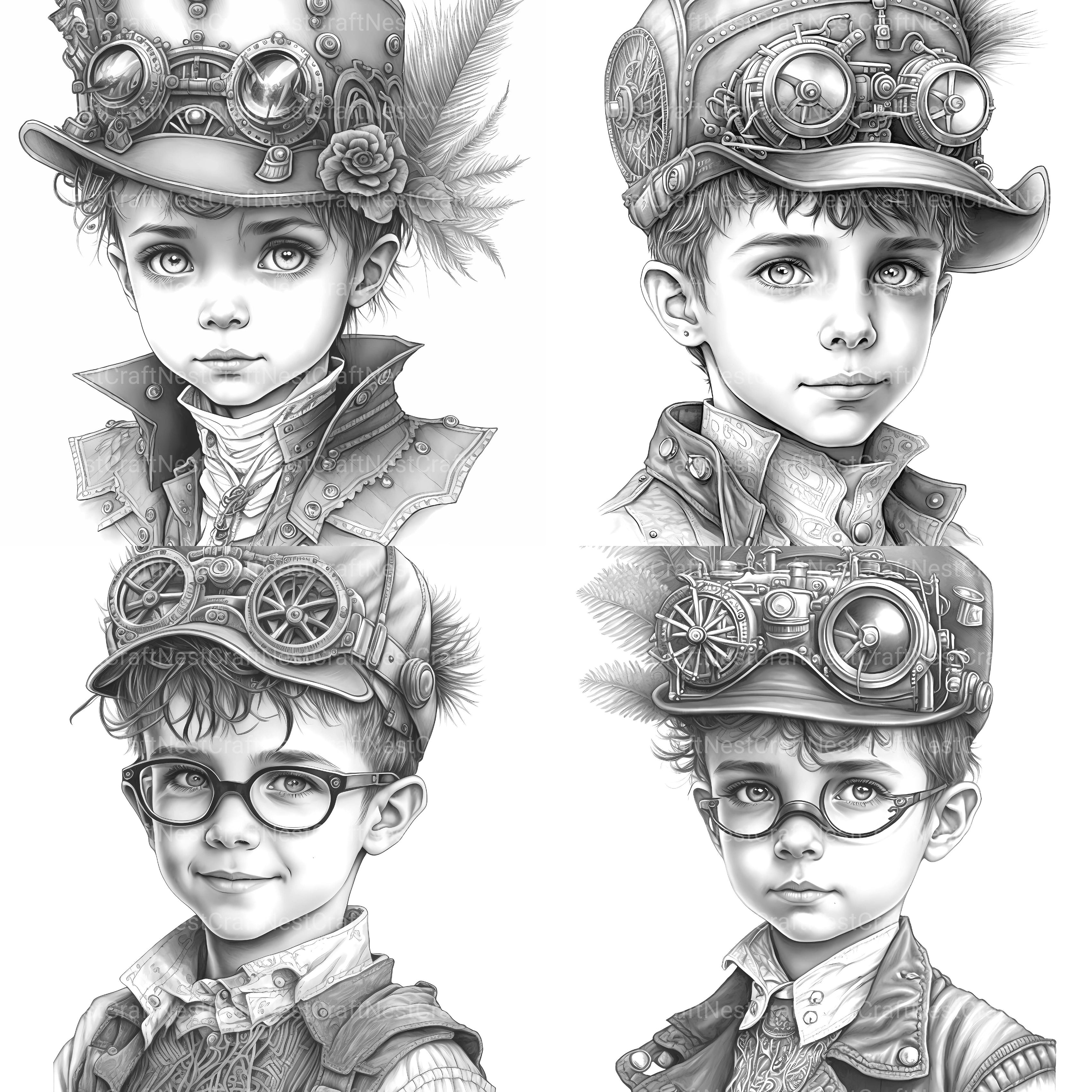 Steampunk Girl Coloring Book - CraftNest - Digital Crafting and Art
