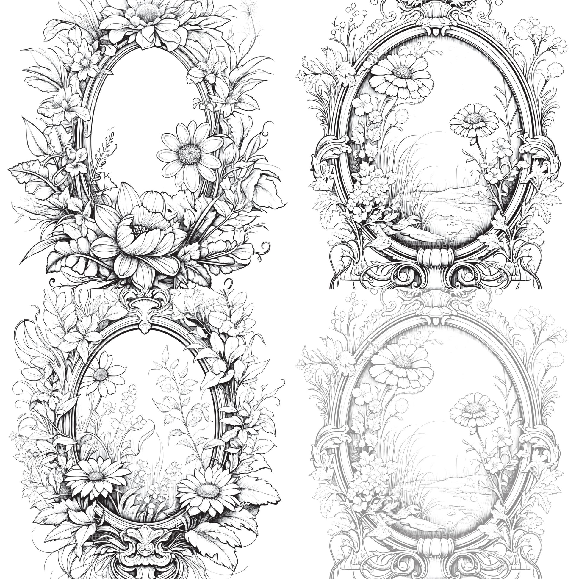 Blooming Mirror Coloring Book - CraftNest - Digital Crafting and Art