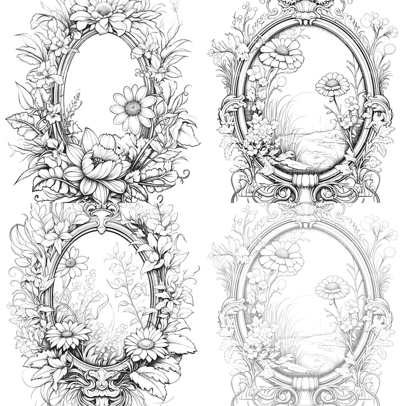 Blooming Mirror Coloring Book - CraftNest - Digital Crafting and Art