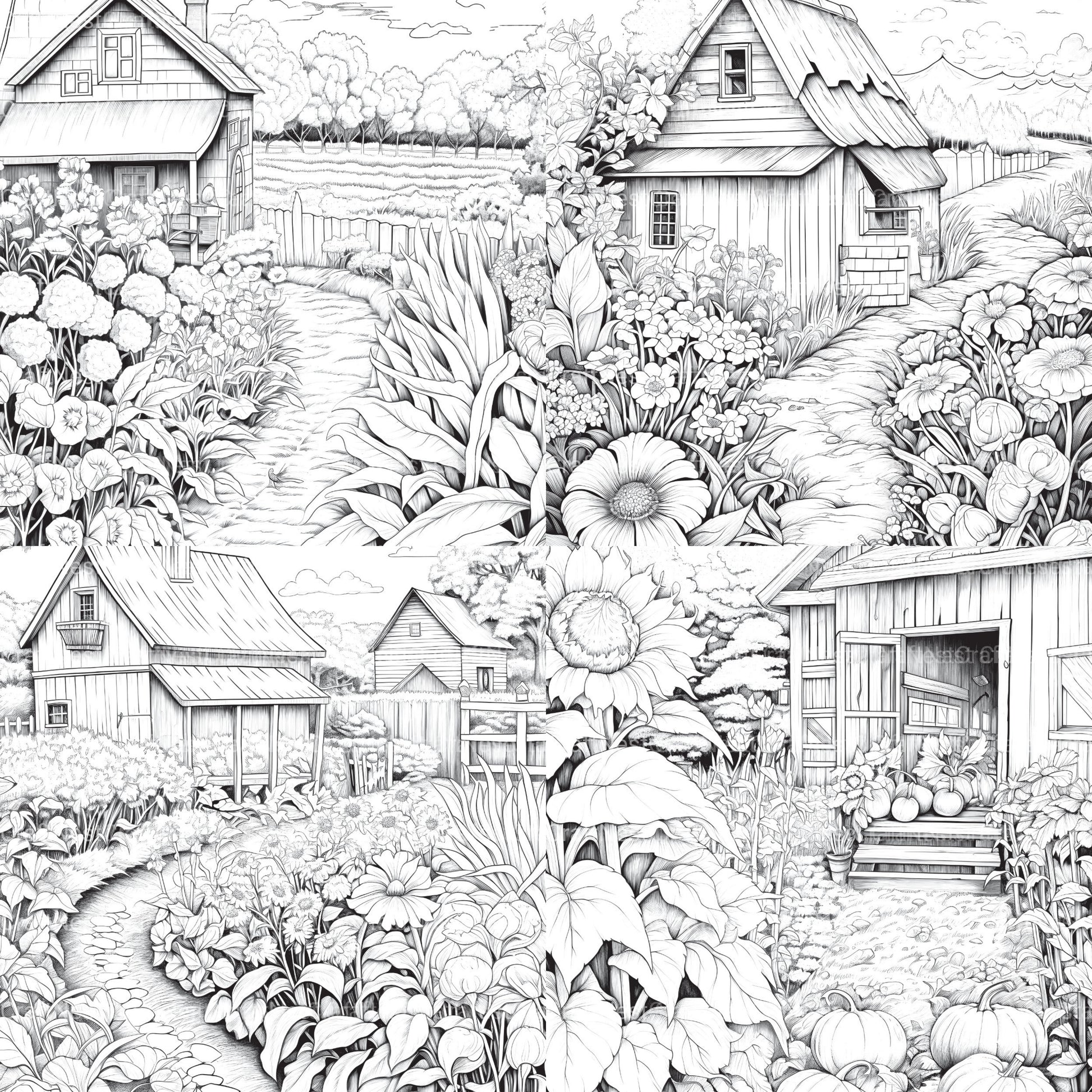 Farmers Garden Coloring Book 2 - CraftNest - Digital Crafting and Art