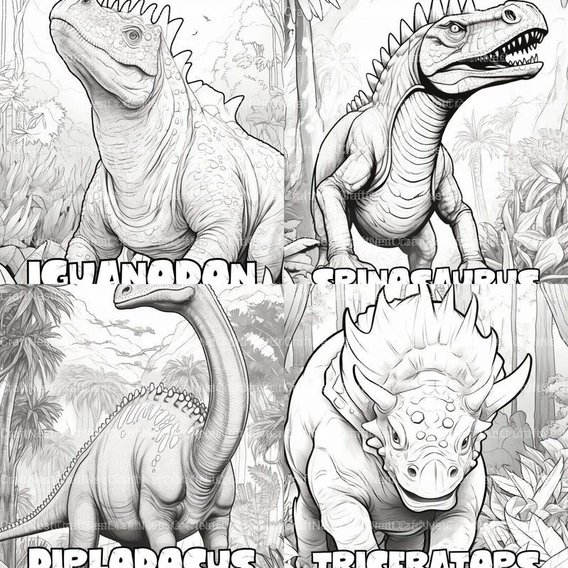 Kids Dinosaur Adventure Coloring Book - CraftNest - Digital Crafting and Art