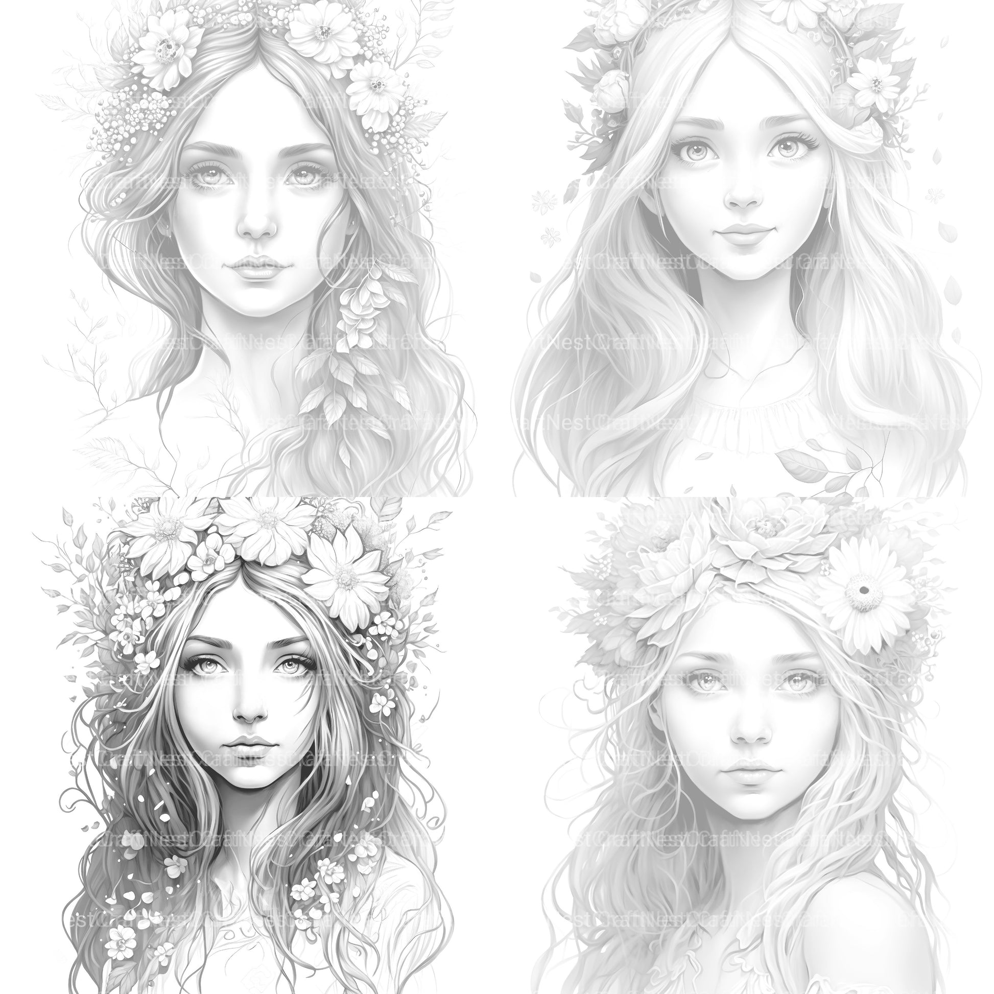 Forest Fairy Girl Coloring Book - CraftNest - Digital Crafting and Art