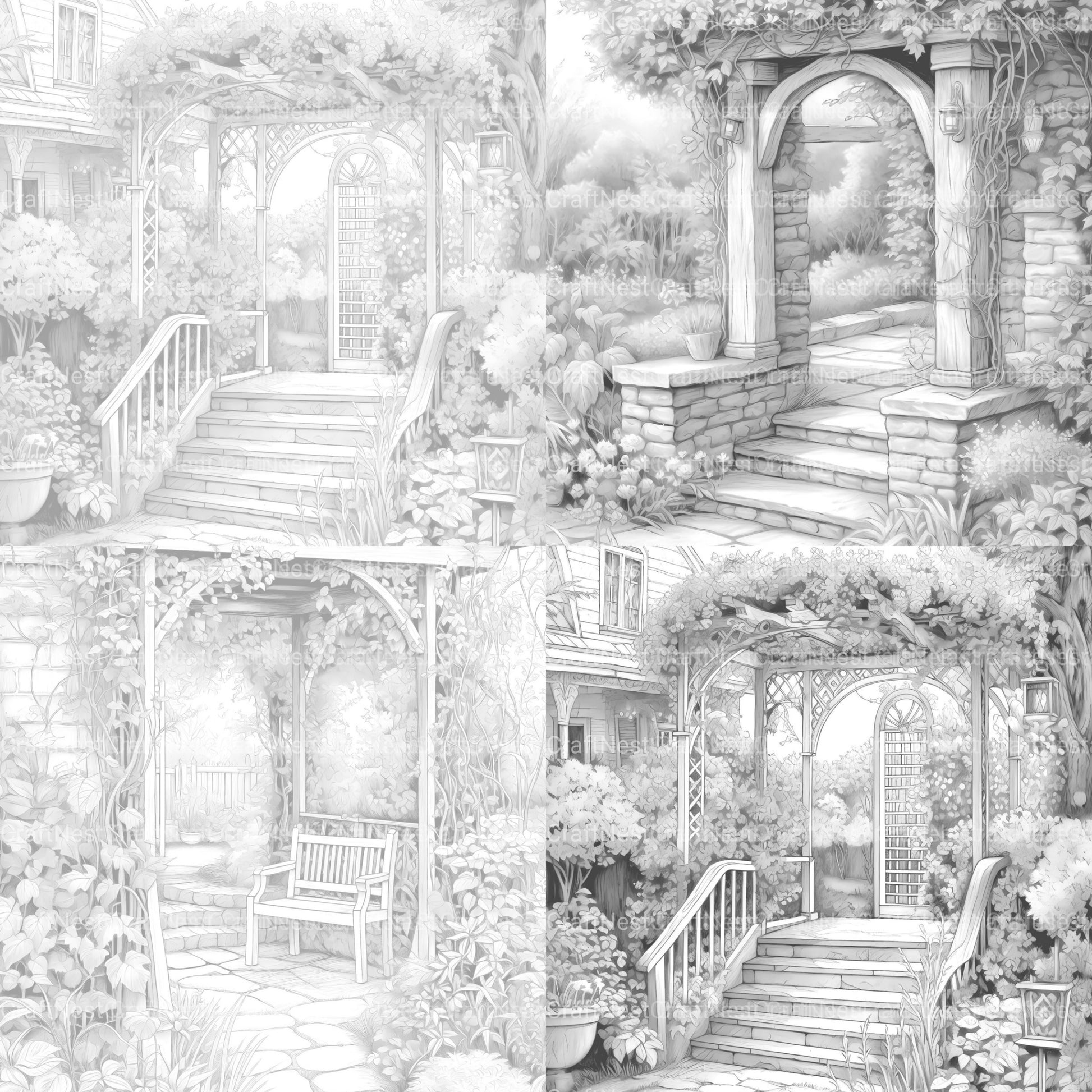 Garden Arbor Coloring Book - CraftNest - Digital Crafting and Art