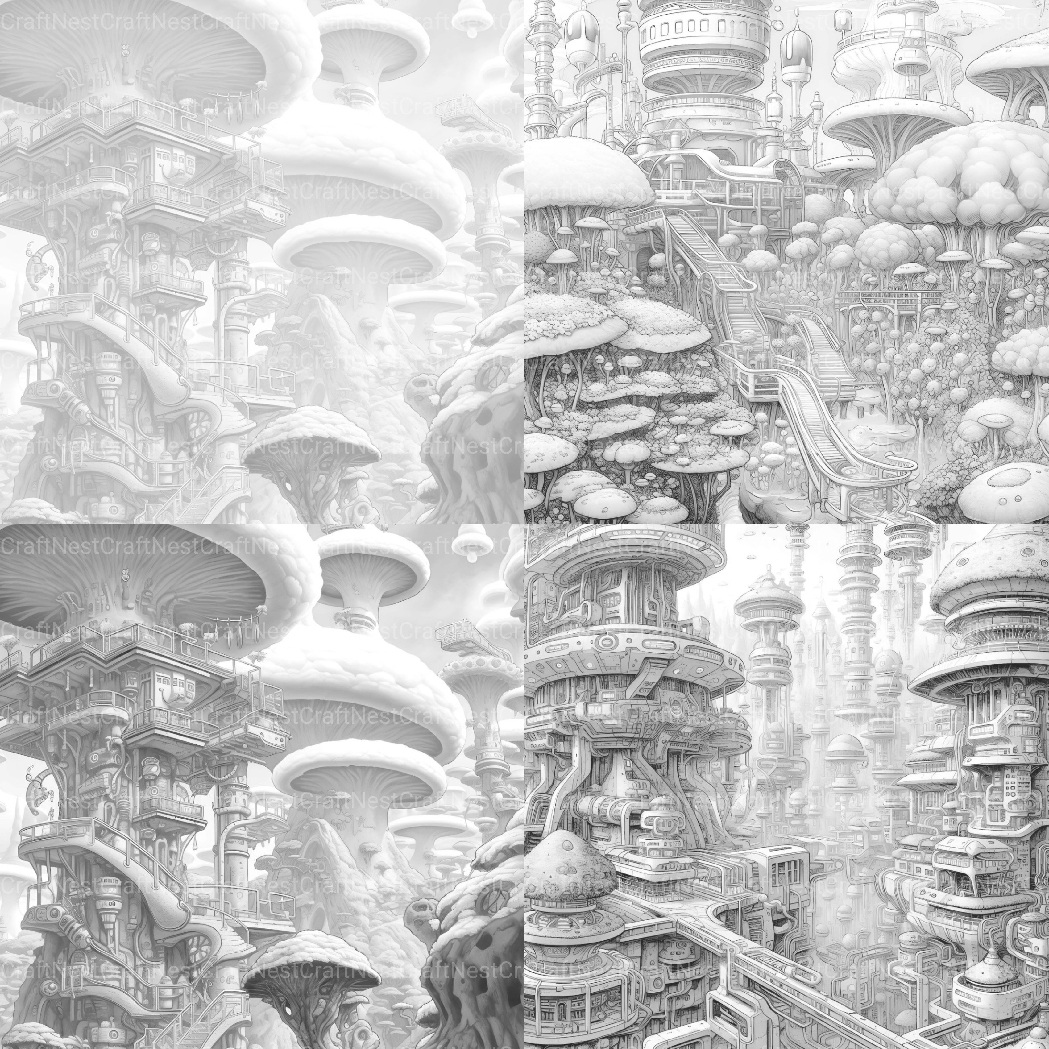 Sci-Fi Landscape Coloring Book - CraftNest - Digital Crafting and Art