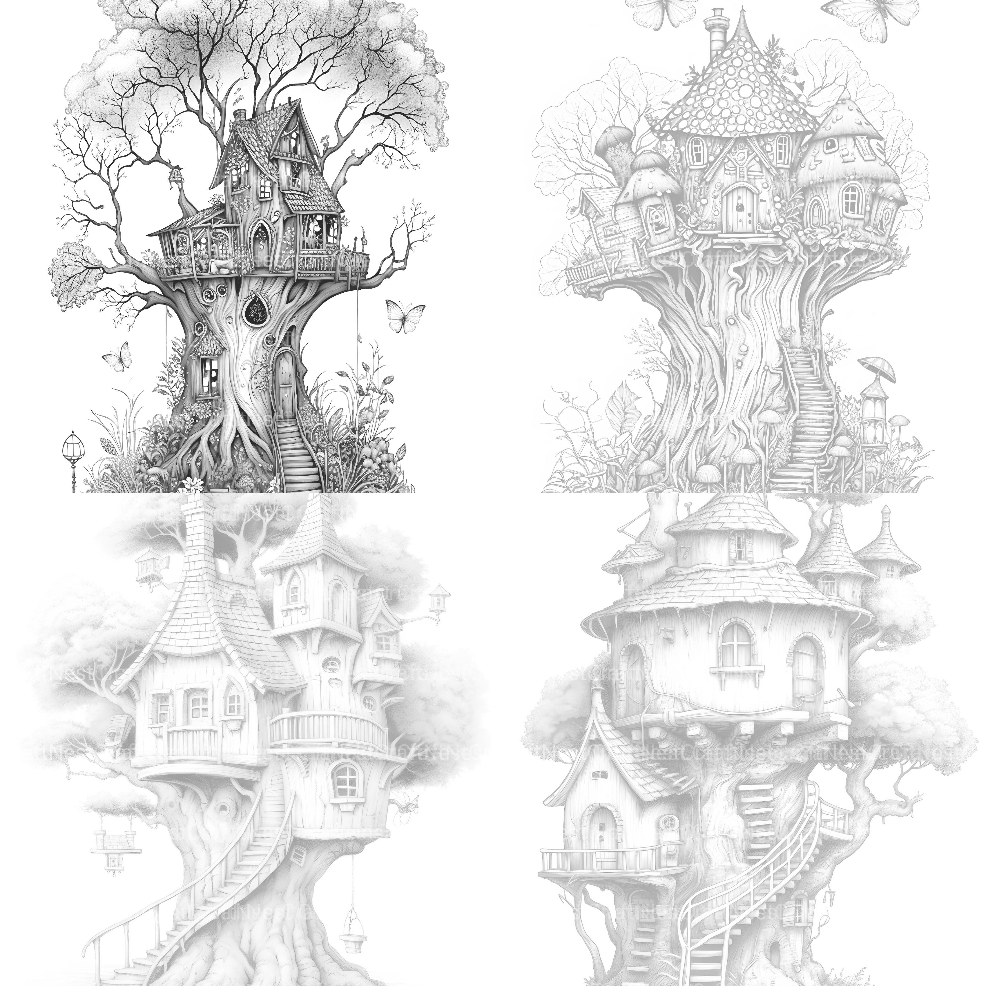 Treehouse Coloring Book 2 - CraftNest - Digital Crafting and Art
