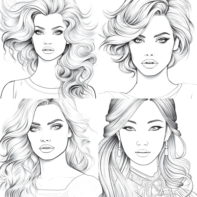 Beautiful Women Coloring Book - CraftNest - Digital Crafting and Art