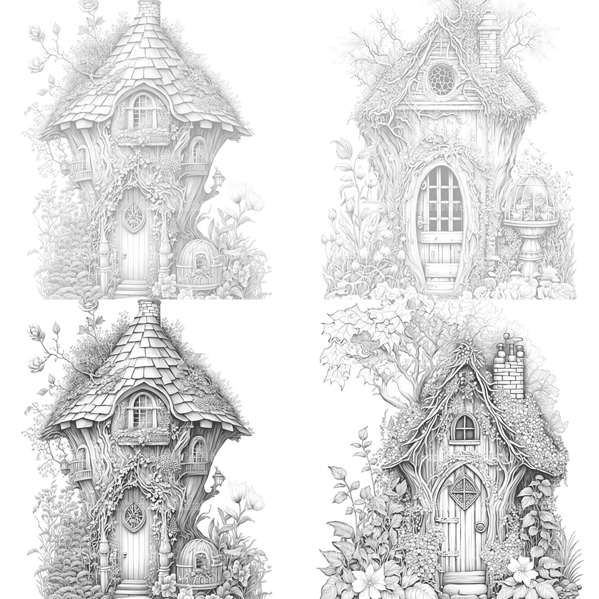 Secret Garden Fairy House Coloring Book - CraftNest - Digital Crafting and Art