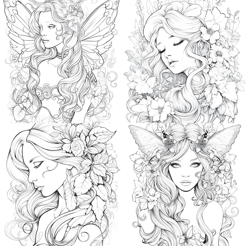Beautiful Fairies Coloring Book - CraftNest - Digital Crafting and Art
