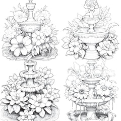 Blooming Fountain Coloring Book - CraftNest - Digital Crafting and Art