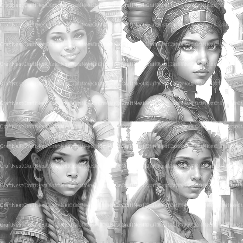 Aztec Woman Coloring Book - CraftNest - Digital Crafting and Art