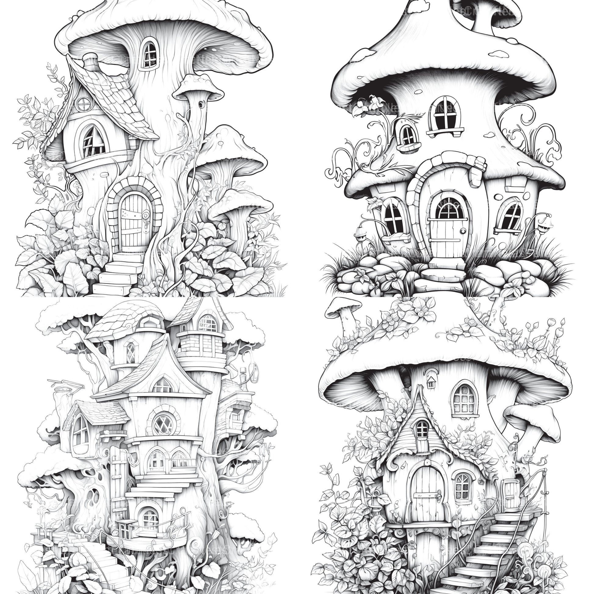 Fairy Houses Coloring Book - CraftNest - Digital Crafting and Art