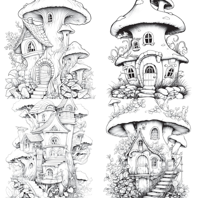 Fairy Houses Coloring Book - CraftNest - Digital Crafting and Art