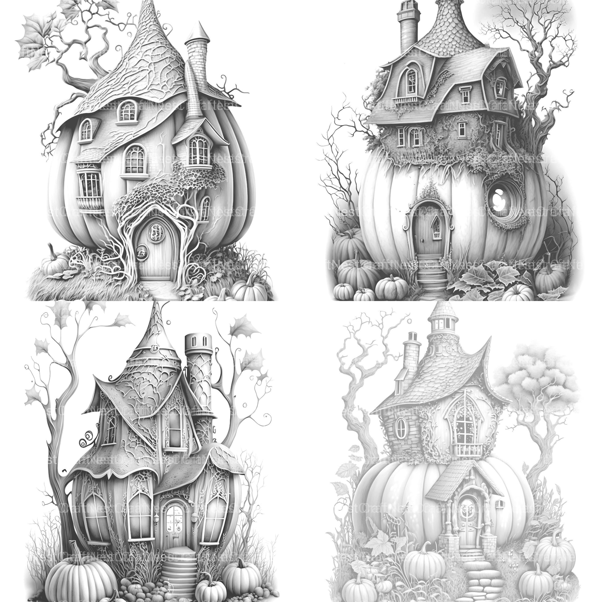 Pumpkin Fairy House Coloring Book - CraftNest - Digital Crafting and Art