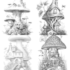 Magical Mushroom House Coloring Book - CraftNest - Digital Crafting and Art