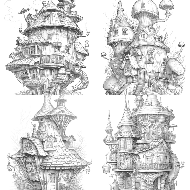 Futuristic Fairy House Coloring Book - CraftNest - Digital Crafting and Art