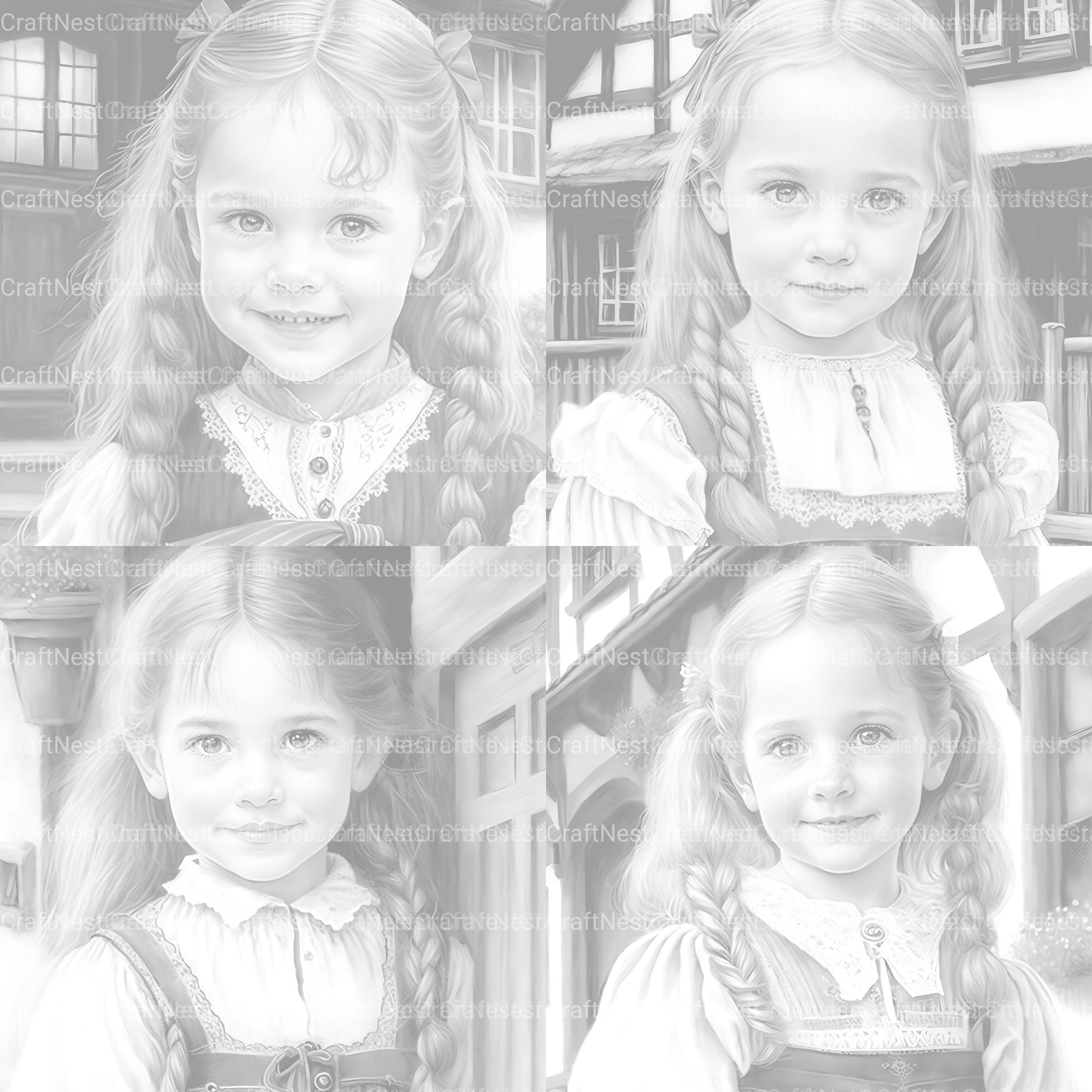 Bavarian Girl Coloring Book - CraftNest - Digital Crafting and Art