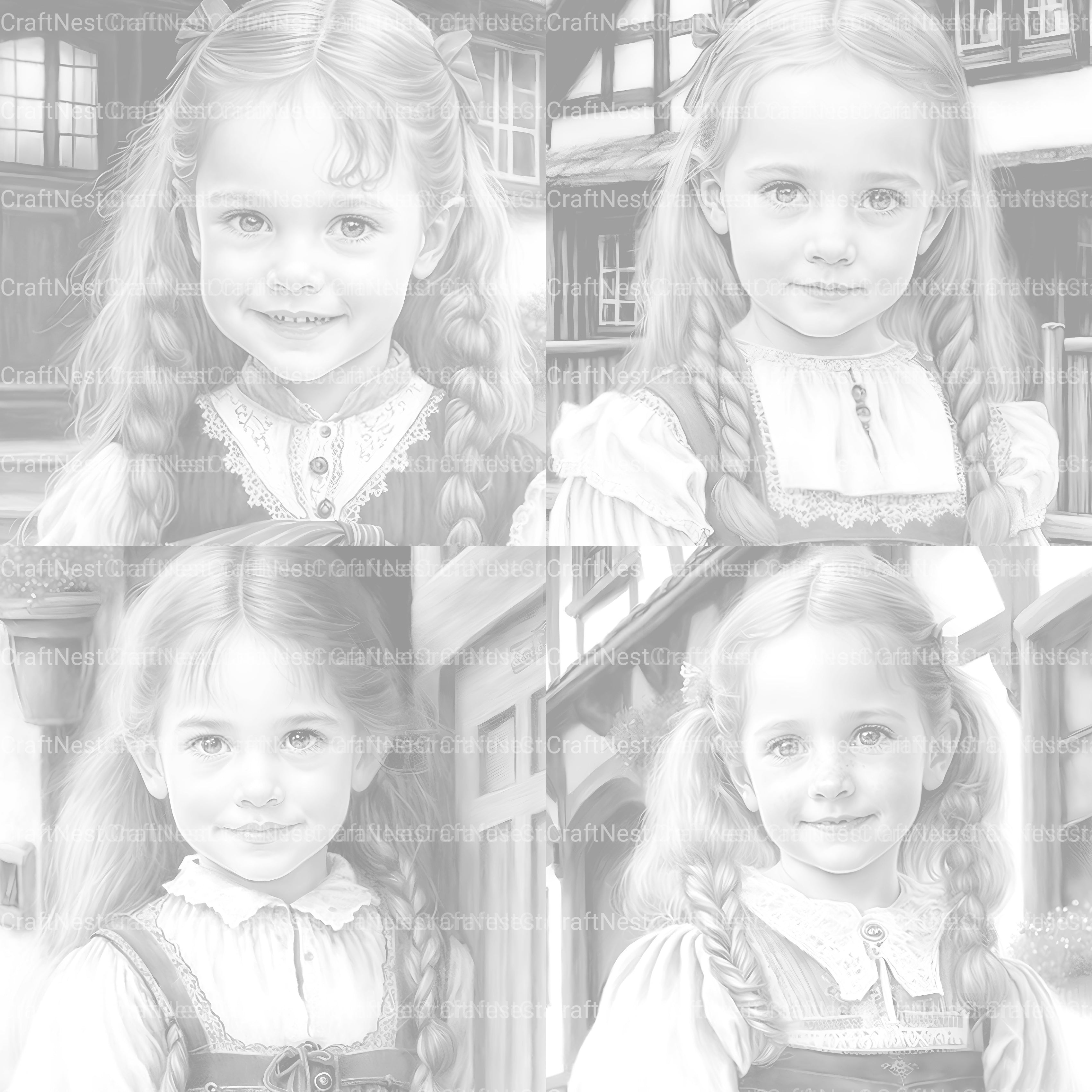 Bavarian Girl Coloring Book - CraftNest - Digital Crafting and Art