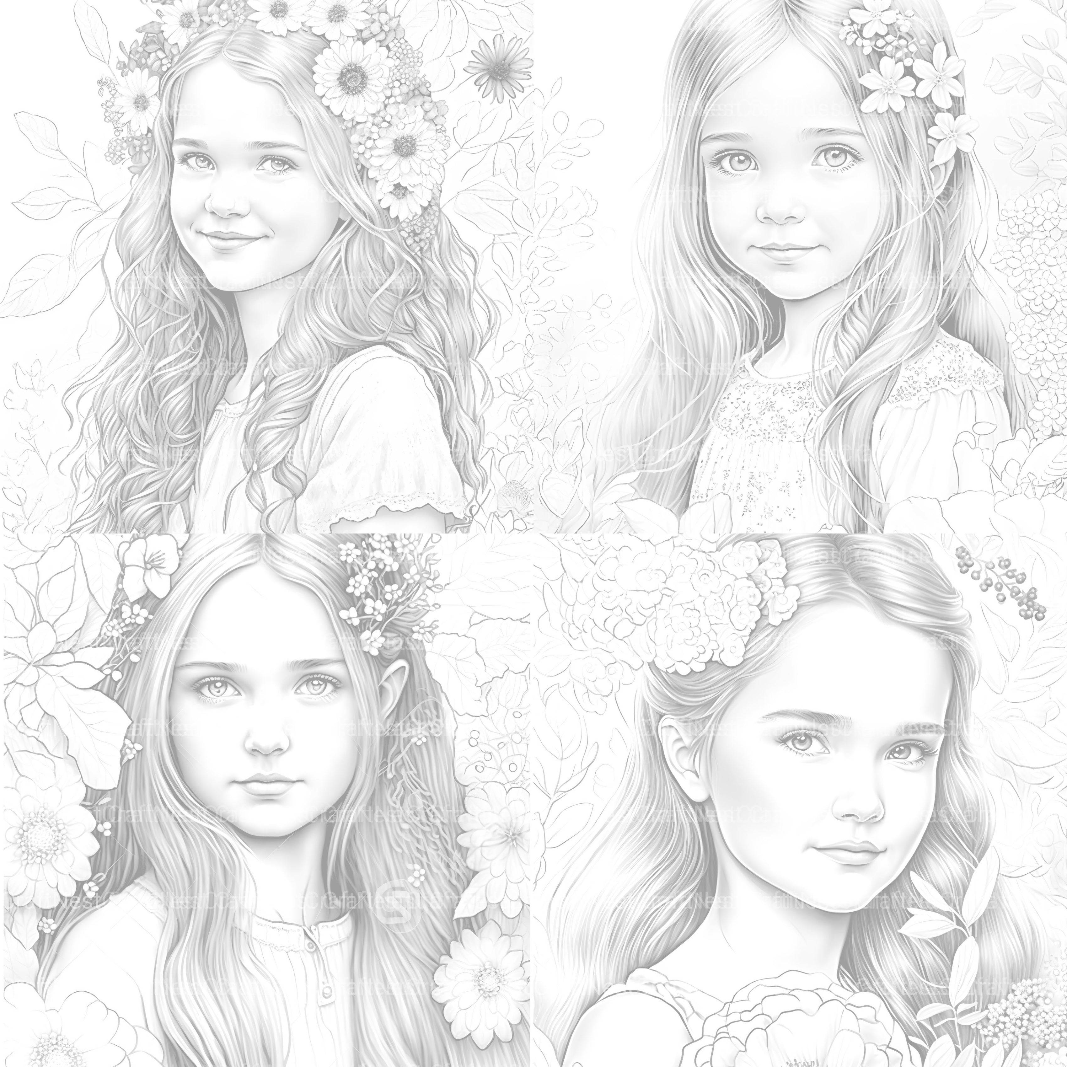 Flower Girl Coloring Book - CraftNest - Digital Crafting and Art