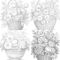 Flower Basket Coloring Book - CraftNest - Digital Crafting and Art