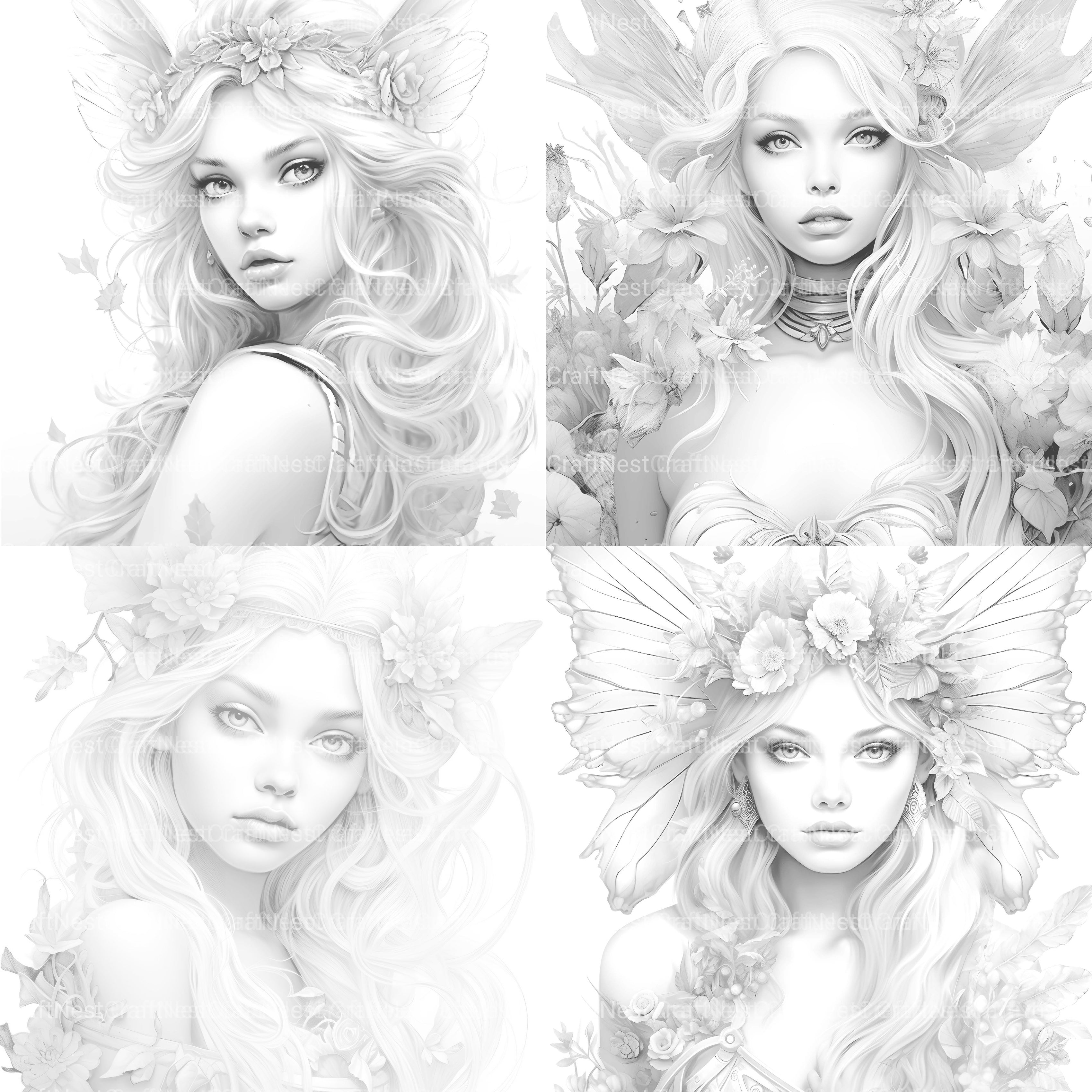 Beautiful Fairy Coloring Book - CraftNest - Digital Crafting and Art