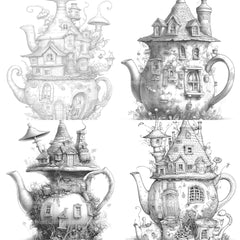 Teapot Fairy House Coloring Book - CraftNest - Digital Crafting and Art