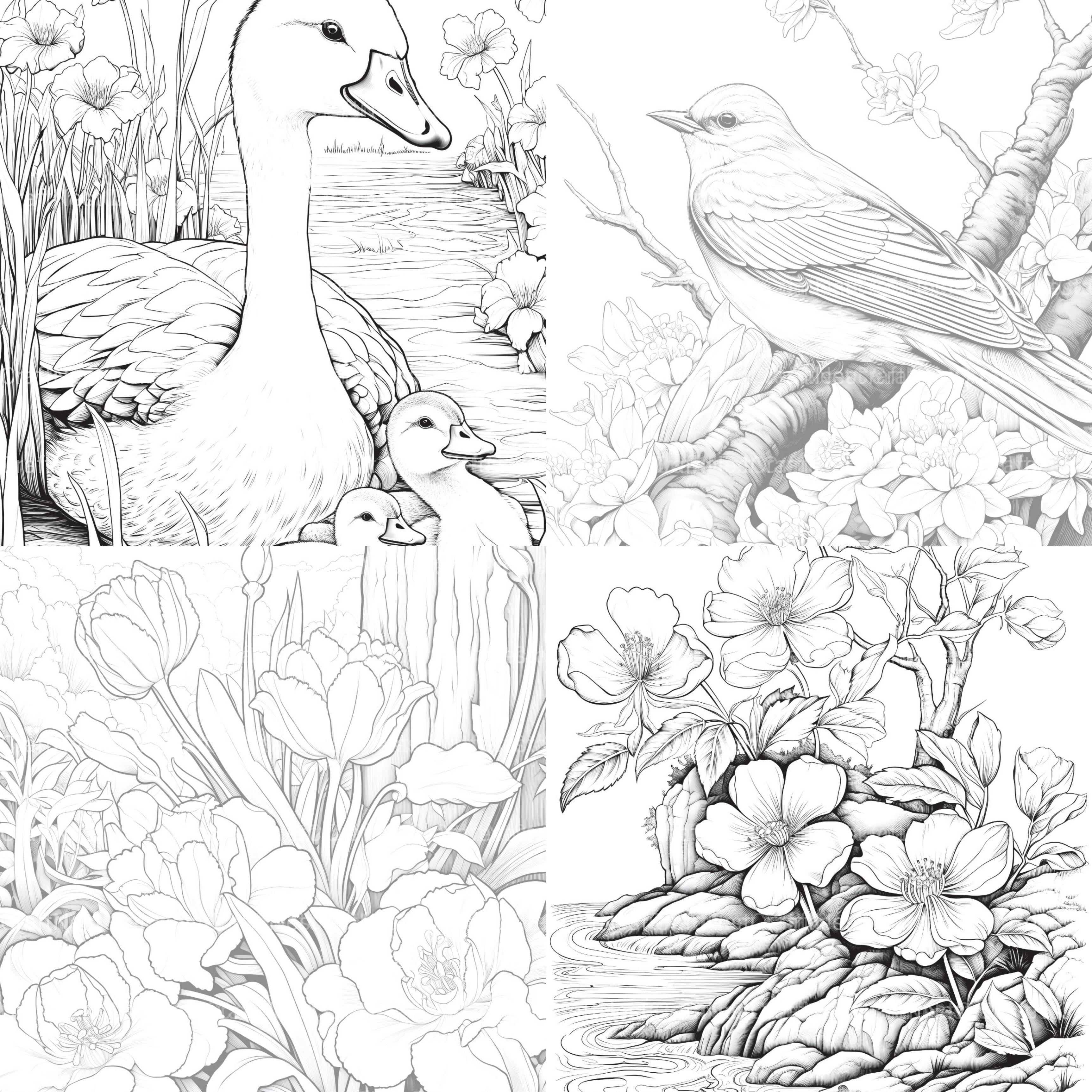 Springtime Garden Coloring Book - CraftNest - Digital Crafting and Art